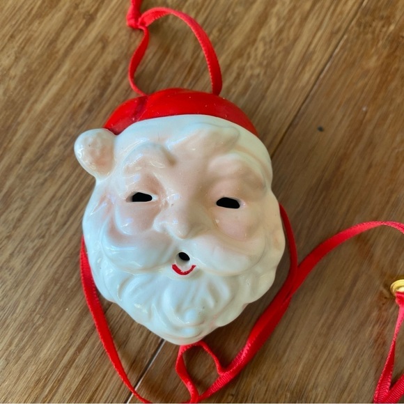 Set of 3 Vintage Christmas Ornaments Santa Mask Mouse Holiday Ball - Picture 8 of 10